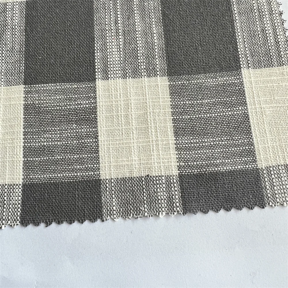 Красивая индивидуальная ткань 21s в клетку из органической хлопчатобумажной пряжи для рубашек