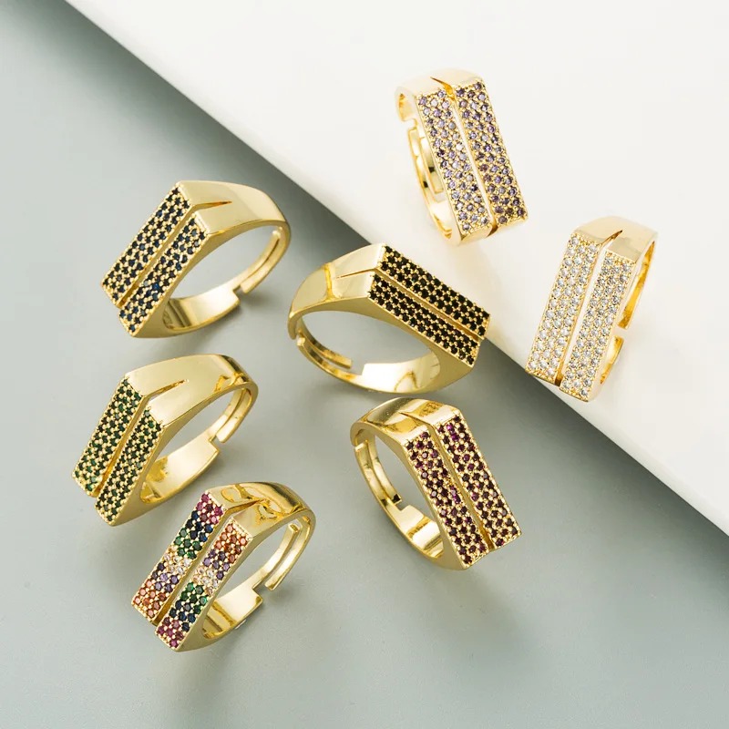 Chunky funky cz zircon women ring diamond jewelry male rings y2k jewelry women 18k gold man for woman gift