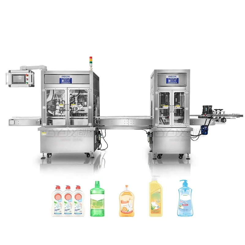 CYJX Fully Automatic Cream Apple Orange Fruit Juice Bottle Filling Machine And Capping Machine Sealing Machine Line