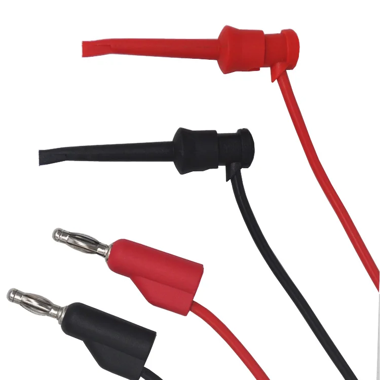 BC5520180 4mm Stackable Banana Plug to Mini Grabber Clips Flexible Test Cable Wires