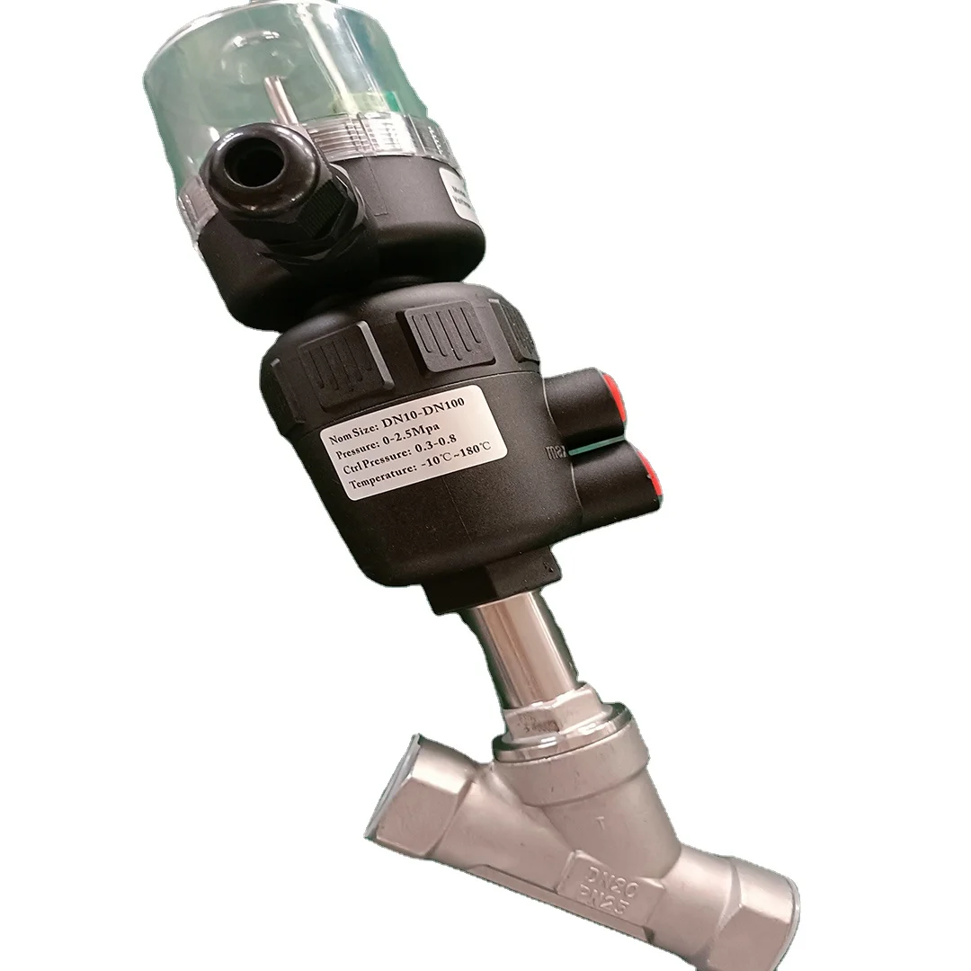 SS304 DN15 Stainless steel clamping pneumatic Angle seat valve with signal feedback proximity switch