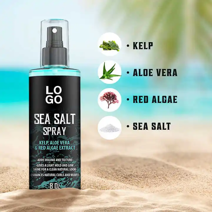 Sea Salt Spray for Hair Men Texturizing with Kelp Aloe Vera &Red Algae Extract Add Volume Texture Beach Hair Spray