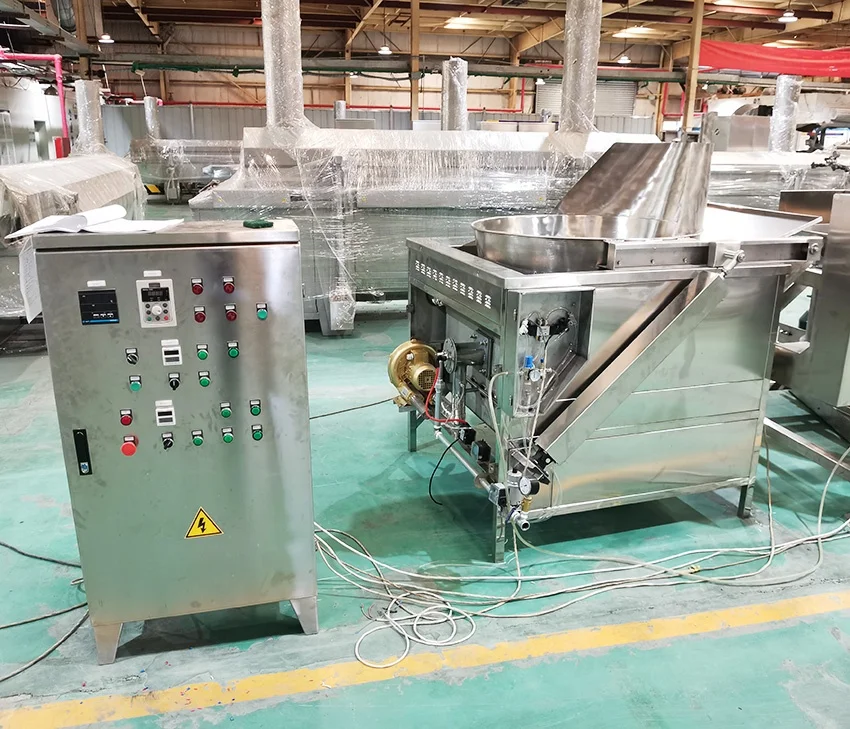 DBB130 industrial 200kgs/h fried peanut batch fryer machine electric deep gas frying machine for green peas processing