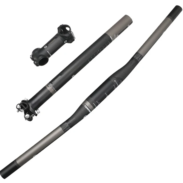 Flat handle bar riser 31.8 mm cycle road mtb stem matte full carbon fiber roadbike seatpost bicycle mountain bike handlebar stem