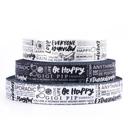 Polyester ribbon elastic lace ink printing paste printed word LOGO waist webbing
