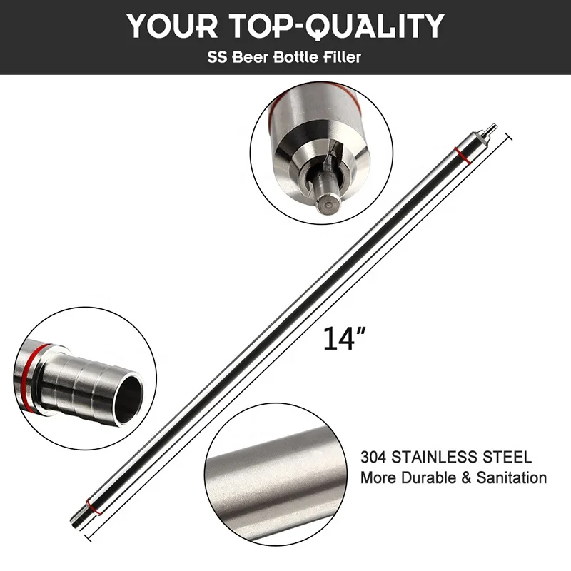 Craft Beer Bottle Filler Kit With Bottling Bucket Spigot & Brush Stainless Steel Wine Transfer Tools For Homebrew