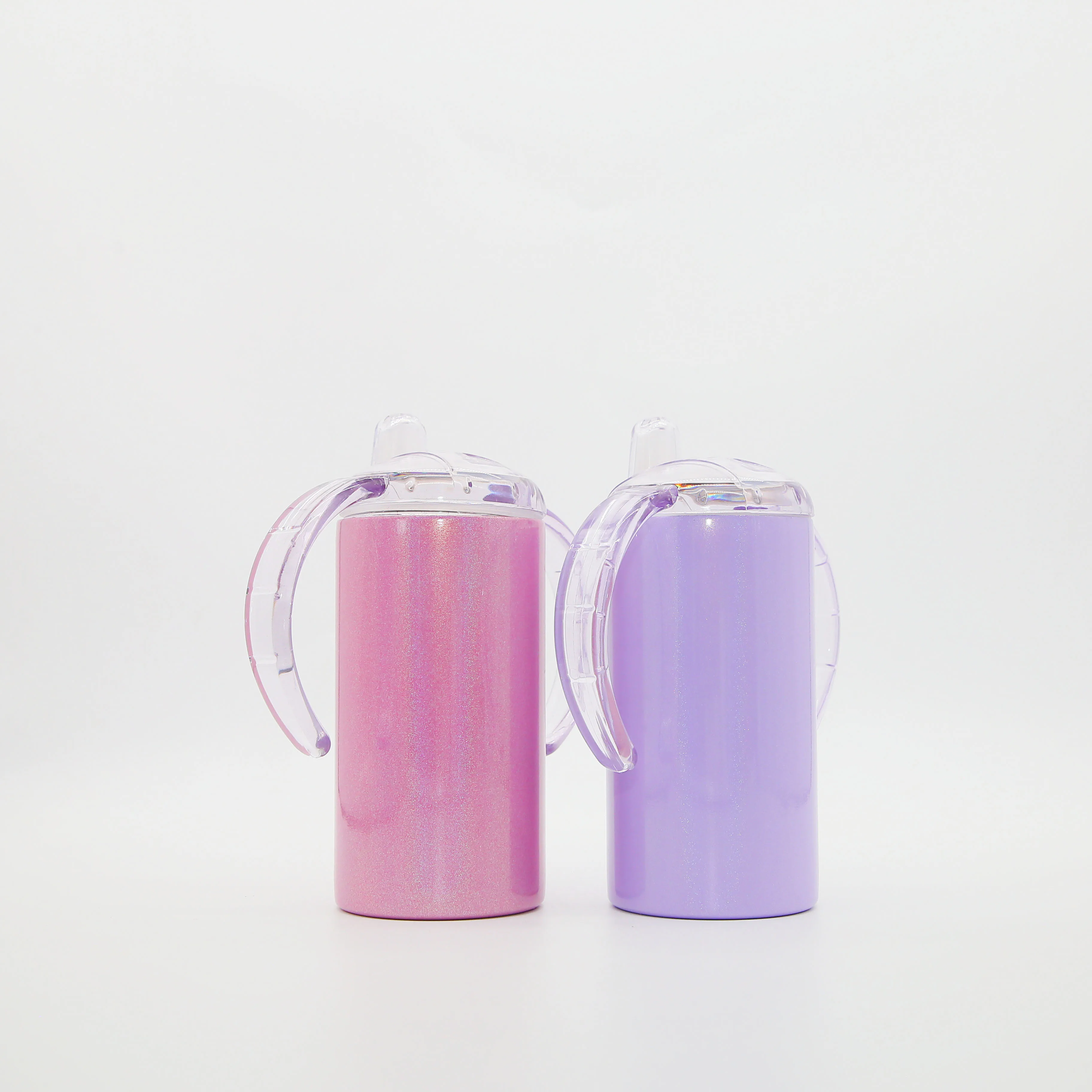 US warehouse 12oz Straight Kids Sippy Cups  Stainless Steel Vacuum  Sublimation Blanks Kids Tumbler BPA Free Double Lids