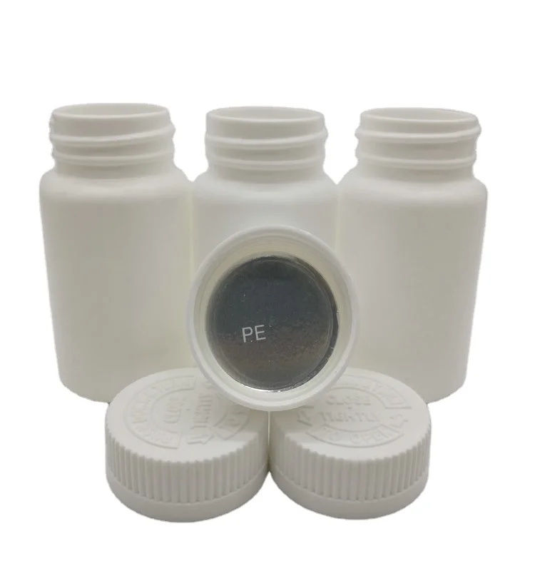 100ml Plastic HDPE White pill bottle round child proof cap medicine HDPE bottles with crc cap