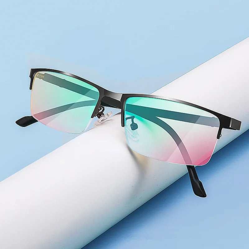 2022 Fashion TR90 Half Frame Square Glasses Red Green Color Blindness Sunglasses Colorblind Glasses For Men