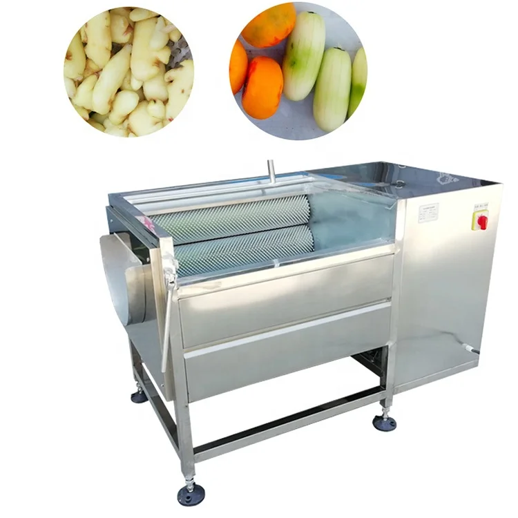 High Quality Brush Roller Potato Ginger Cleaning Peeling Machine Carrot Washing Peeler Machine