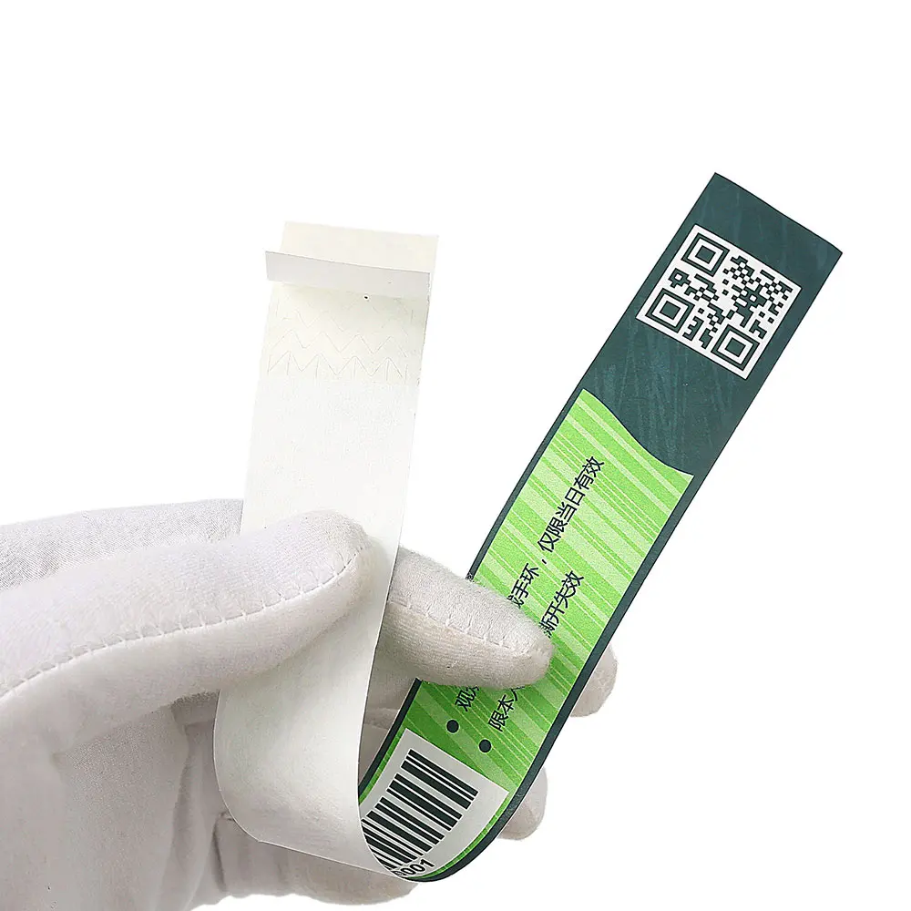 Cheap custom Printable rfid wristband & Disposable waterproof Wristbands and tamperproof RFID Paper Wristbands