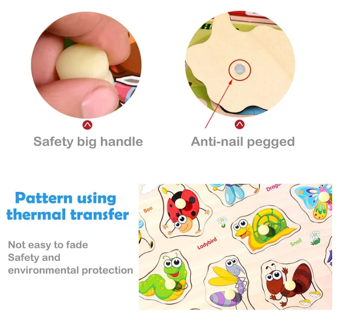 Educational Toy  Enjoy Alphabet Puzzles wooden upper case letter and number learning board toy for kids toddlers boys girls