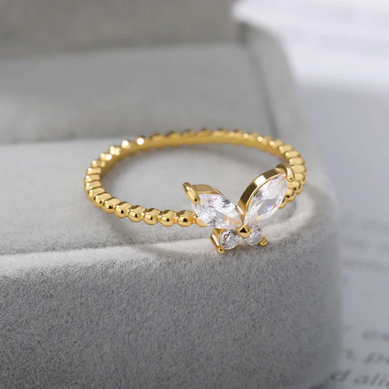 gold plated stainless steel rings engagement ring rings jewelry women 18k gold