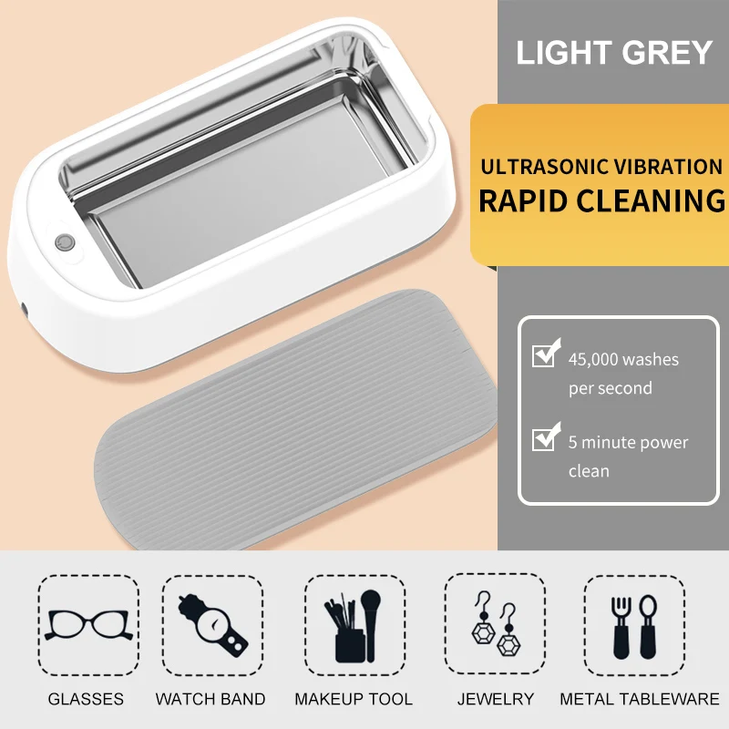 Multi Function Mini Portable Ultrasonic Cleaning Box for Jewelry Ring Earring Glasses