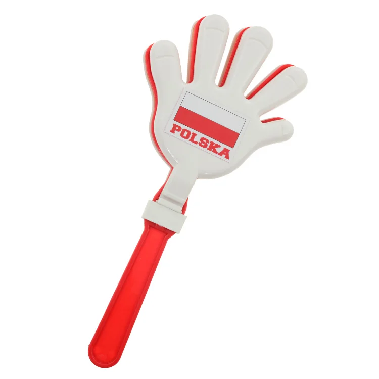 China Factory OEM logo sport fans cheering hand clapper toy plastic PP hand clappers