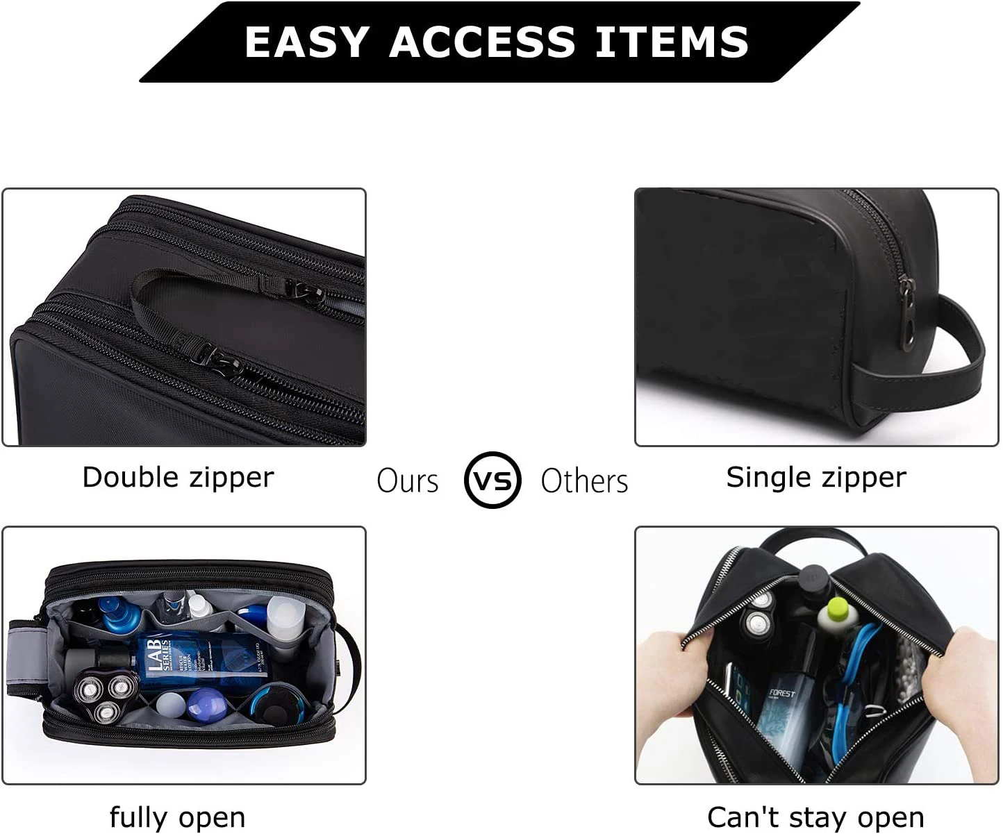 Hot sell custom Travel Toiletry Organizer Dopp Kit Water-resistant Shaving Bag for Toiletries Accessories Toiletry Bag for Men