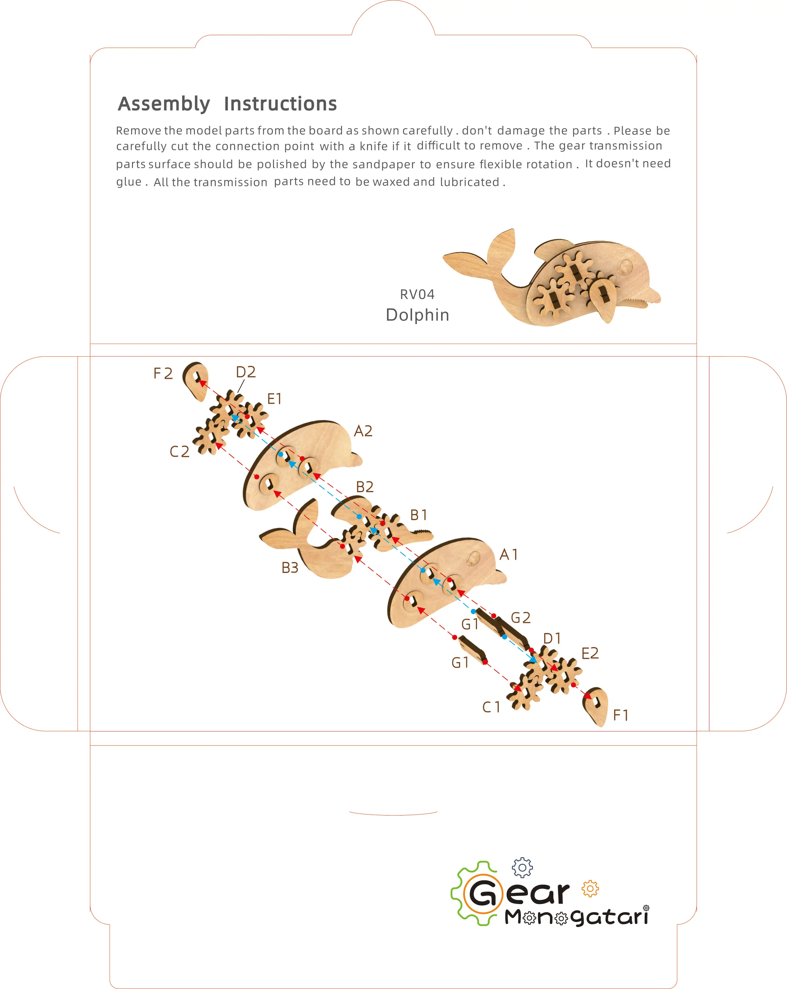 New-Land newest Eco-Friendly DIY Gears Series small animal wooden puzzle kit