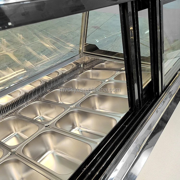 Mvckyi Ice Cream Display Freezer Gelato Display Gelato Showcase Air cooling Gelato hard ice cream showcase display