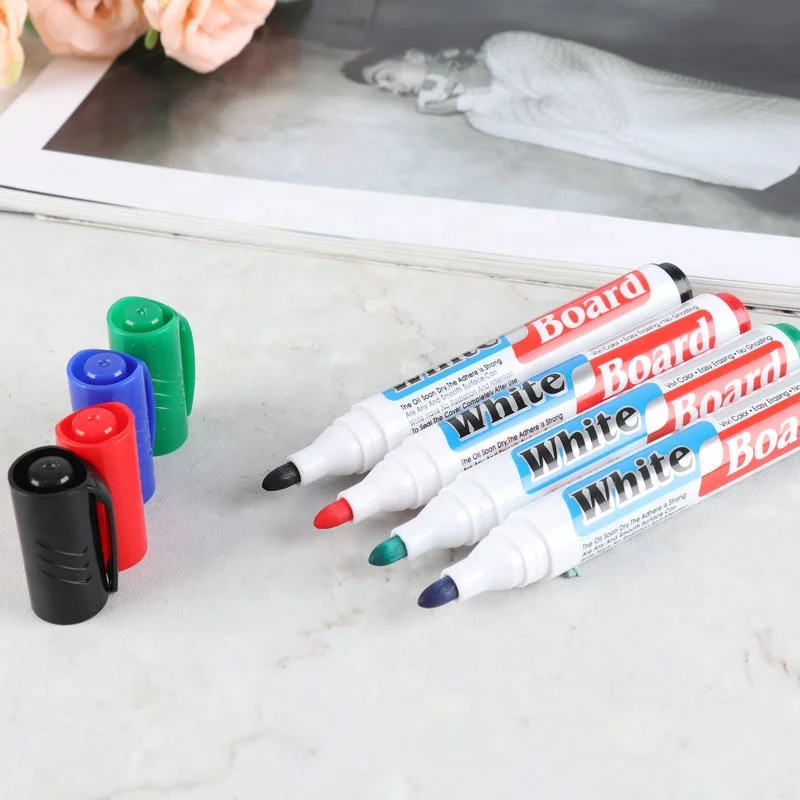 
High Durability OEM 4pcs/set Easy Dry Erase Marker Whiteboard Pen For Office Stationery Supplies 