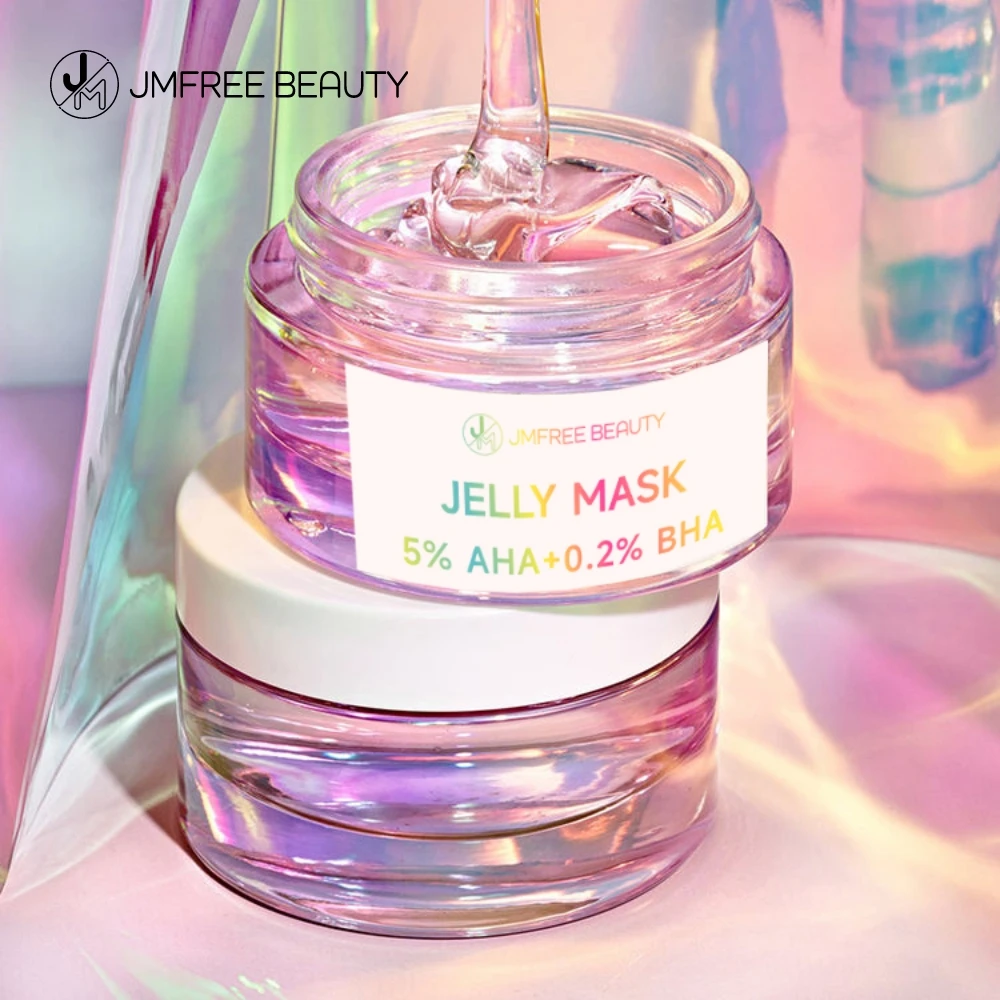 JMFREE Wholesale Facial Skin Care Face Cleaning Skin Whitening 5% AHA+0.2% BHA Exfoliating Jelly Gel Mask