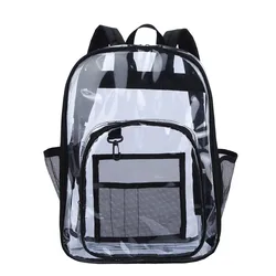 Large Black Clear Backpack Heavy Duty PVC Transparent Clear Bag Backpack for Stadium School