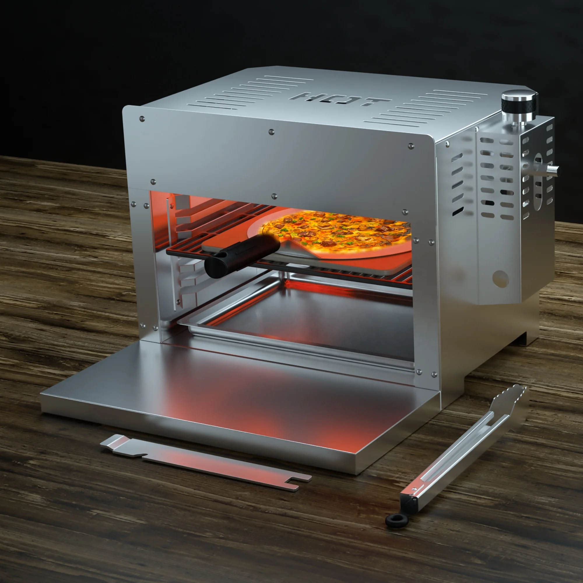 Профессиональный газовый гриль для барбекю из нержавеющей стали духовка пиццы машина стейка