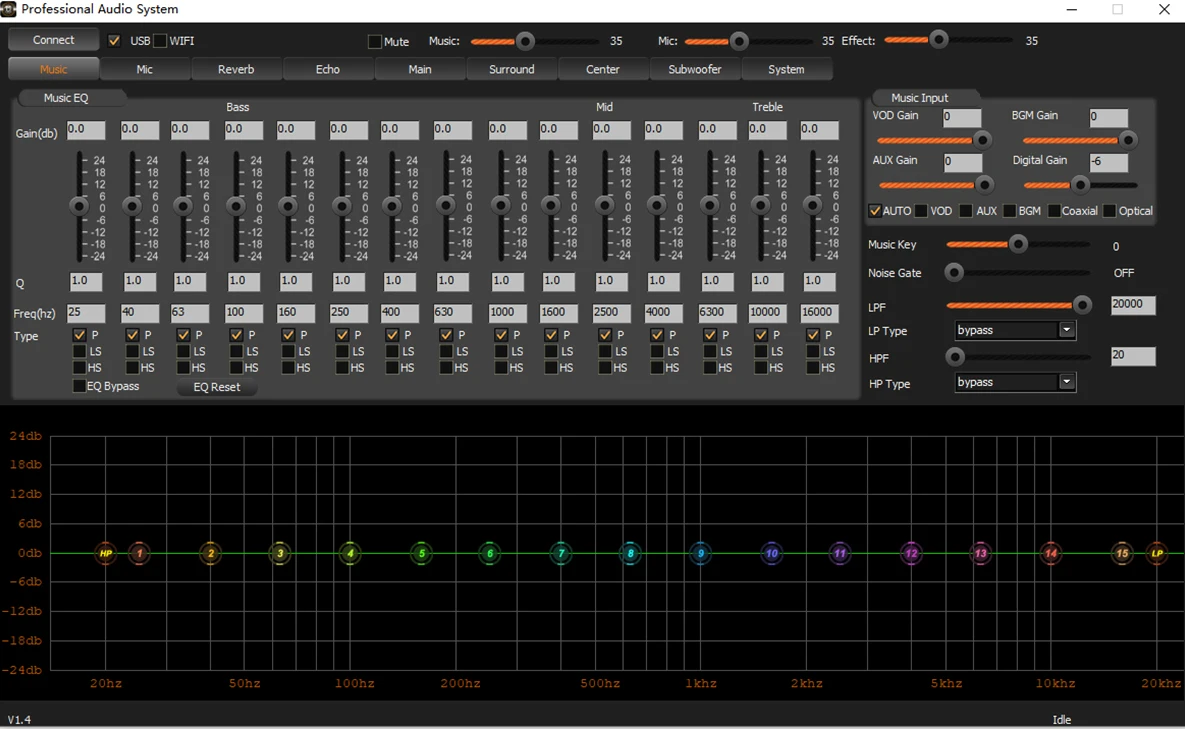 digital karaoke processor hot sale front effector audio processor