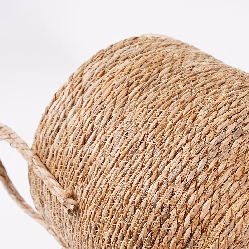 Chenju  Straw Rope Woven Basket For Storage With Handle seagrass Storage basket
