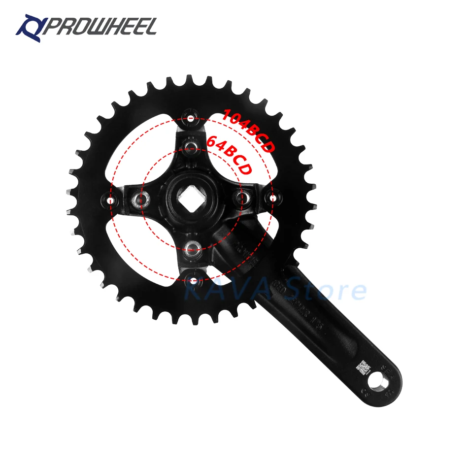  Кривошип Prowheel для горного велосипеда 104BCD квадратное отверстие 170 мм 175 32T 34T 36T 38T круглые Узкие Широкие