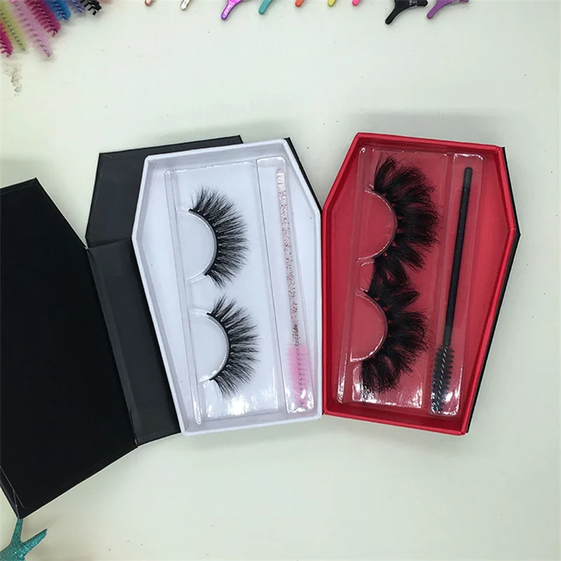 custom luxury black matte coffin eyelash gift box