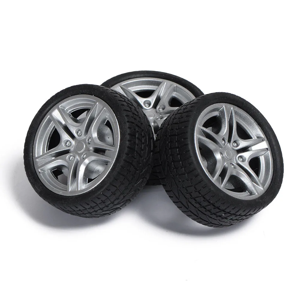 28mm-46mm OEM Custom Injection Molded Silicone Rubber PP PS Plastic Small Tyre Toy Car Wheel Spare Parts For DIY Robot Model