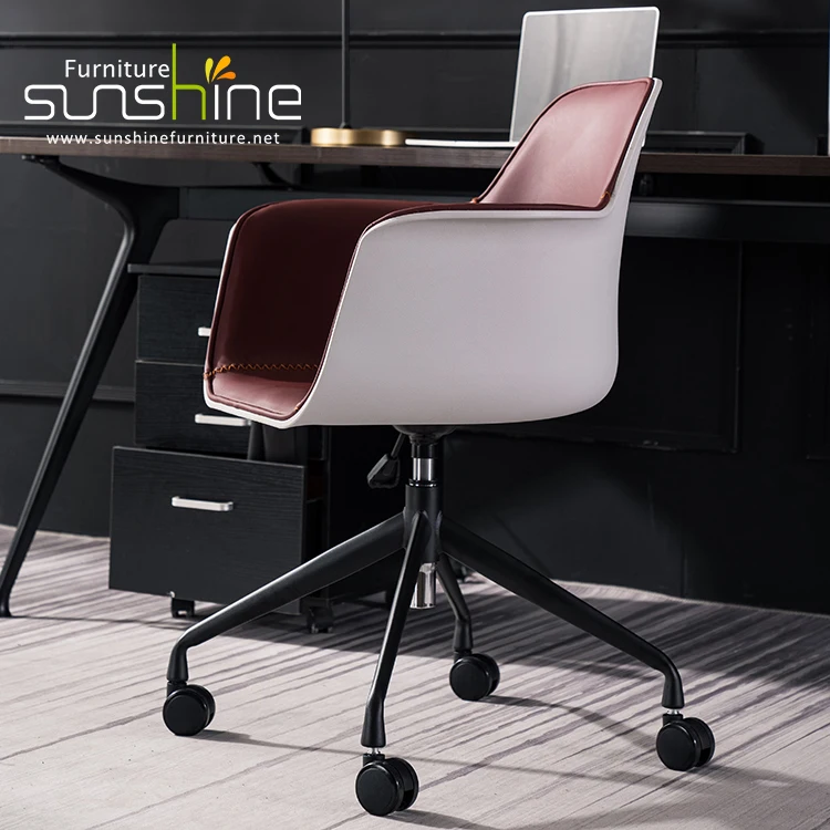 High Quality Leather Revolving Chairs Adjust Height Vertical Lift Chair for Visitor Office