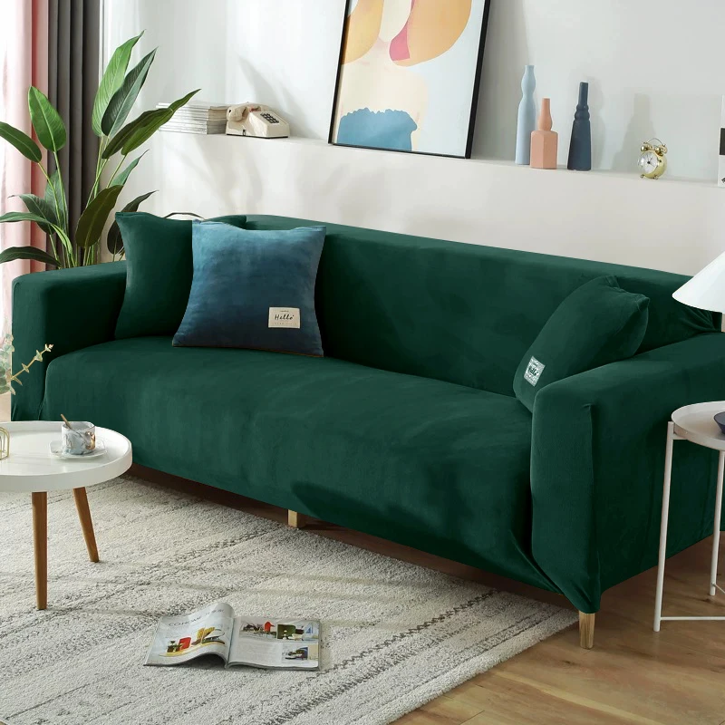 Velvet Fabric Sofa Covers Elastic Sectional Couch Cover L Shaped Sofa Case Armchair Chaise Lounge Case For Living Room