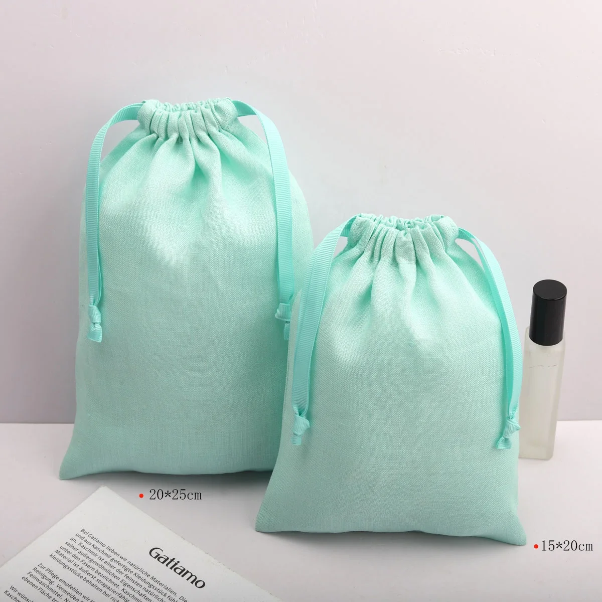 Eco-Friendly 100% Linen Drawstring Bag For Bread Food High Quality Wedding Party Favor Gift Packing Dust Cotton Pouch