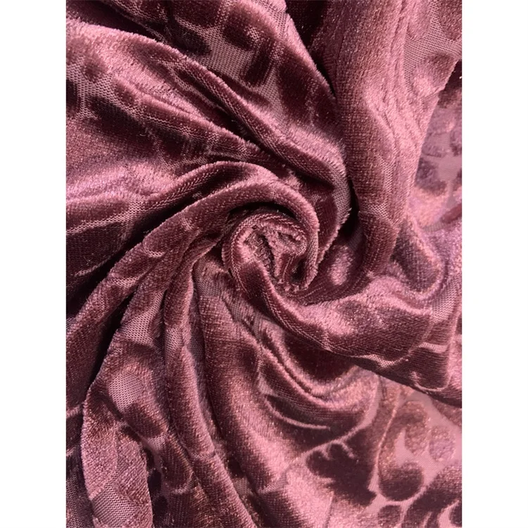 Can be customized knitting velvet 100%polyester ice crushed velvet fabric ice velvet jacquard p/d