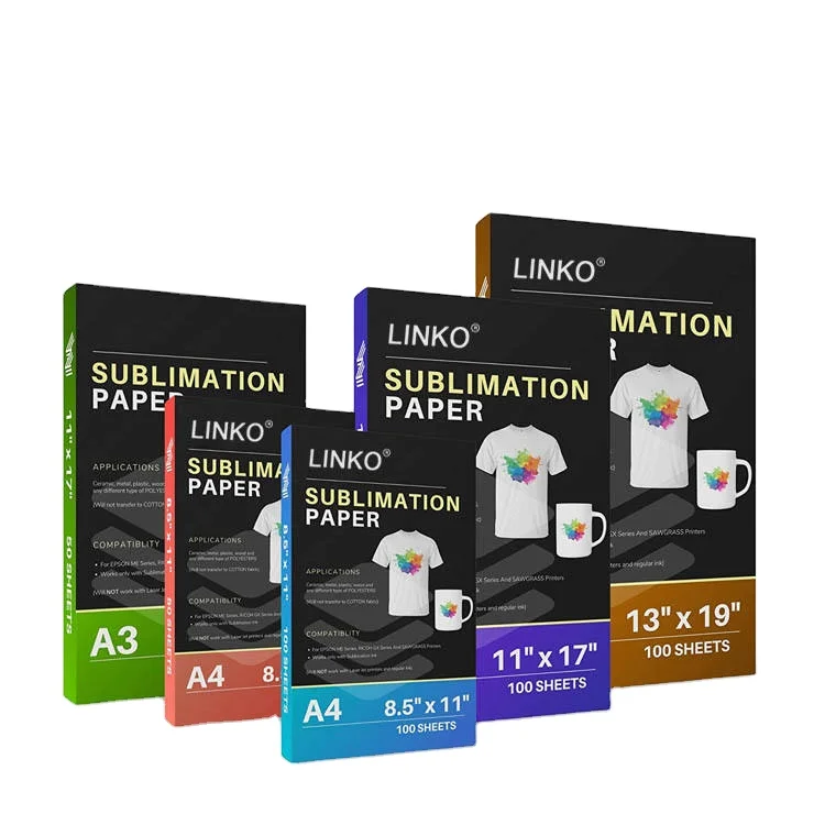 Сублимационная бумага формата А4 и А3 для печати на кружках, термопереводная бумага для печати хлопка, быстрая сушка, 100 г/м2