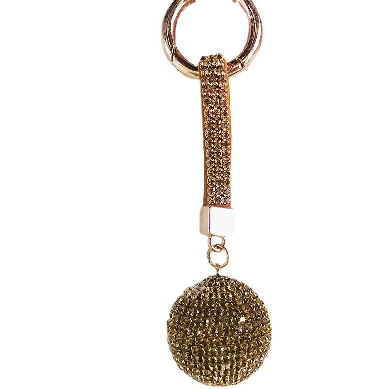 High Quality Style Diamond Ball Keychain Creative Full Diamond Crystal Ball Keychain Fashion Bag Pendant Car Keychain Wholesale