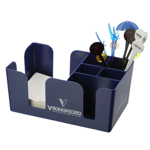 Promotional Drink  Barware Caddy Napkin Dispenser Countertop Plastic Organizer Bar Caddy