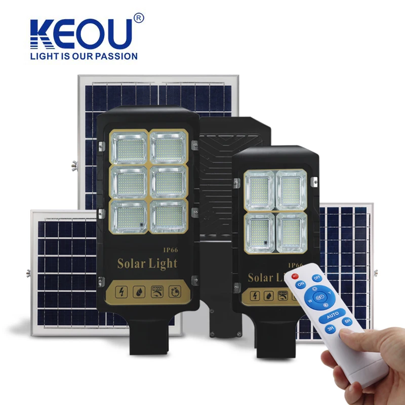 KEOU Easy To Install 100W 200W 250W 300W Split Type Street Light With Solar Panels