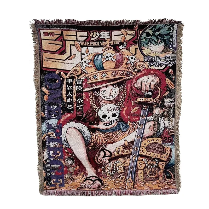 MOQ 1pc Anime tapestry woven  Throw Blanket Custom dragon z ball custom Tapestry blanket