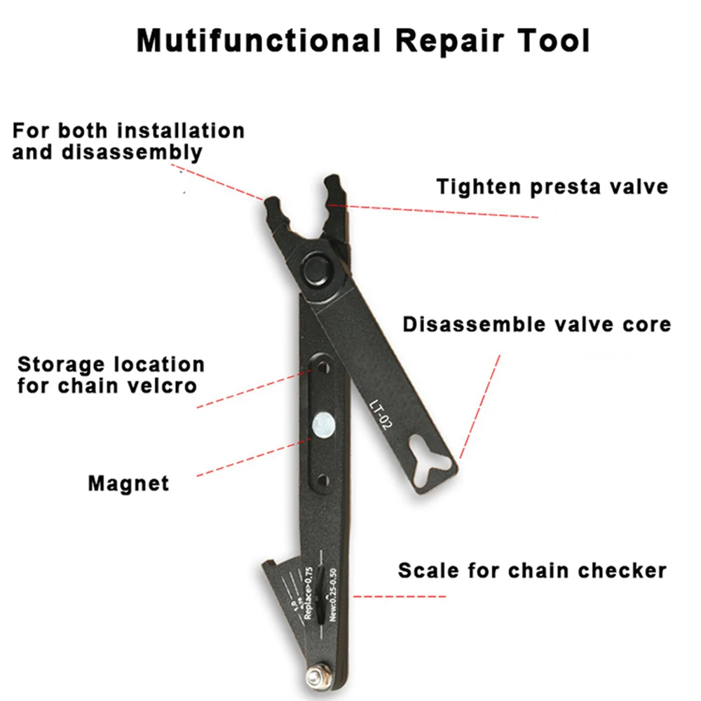 Multi-Functional Bicycle Chain Wear Indicator Tool Bike Chain Checker Cycling Repair Tool Kits