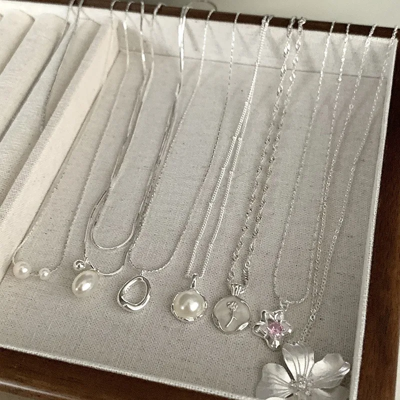 DAIHE 2024 Pendant for Necklace Pearl Colorless Collar Chain with High Grade Fashion Jewelry Necklace for Women