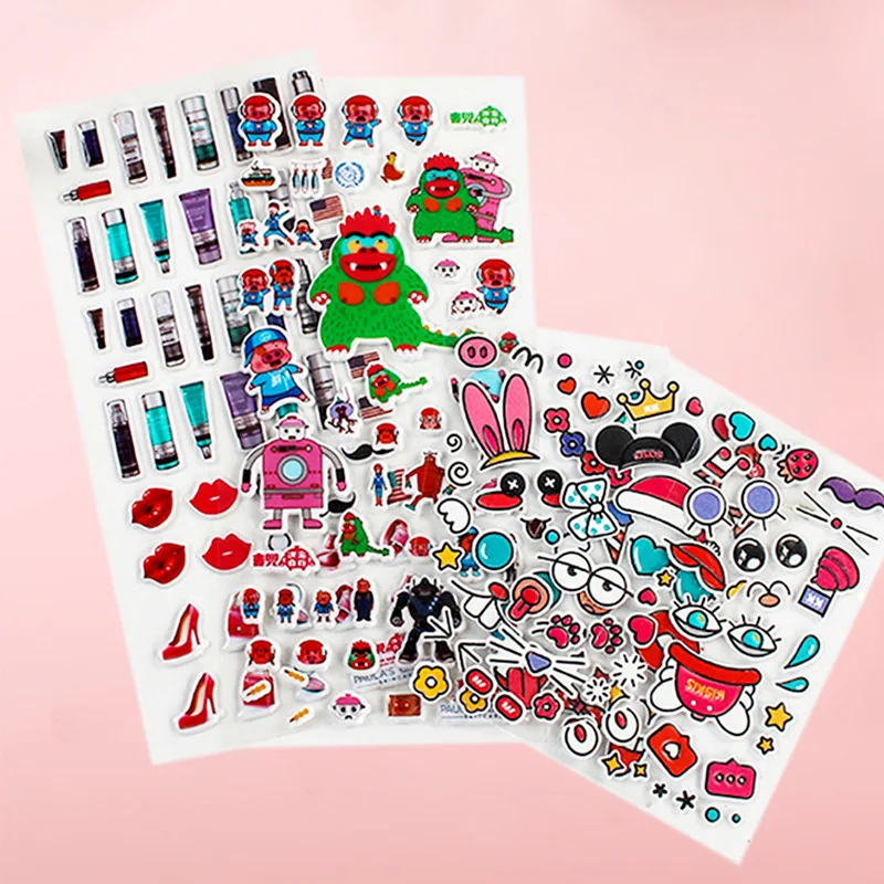 Custom Toy stickers Fun Puffy Kids 3D stickers Educational tool Bulk children foam sticker