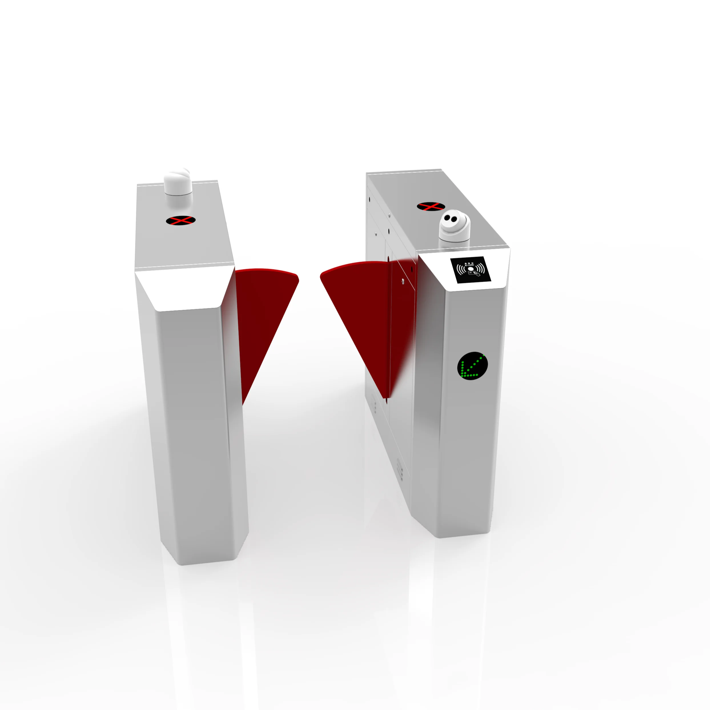 Indoor Office Speed Brushless Motor Security   Flap Barrier Turnstile  With Biometric Rfid Card Reader for Pedestrian Access