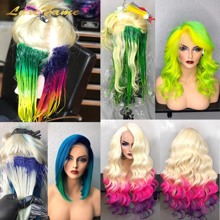 Top Quality Transparent Blonde 26 Inch Human Hair Lace Front Wig,Afro Hair French Braid Wig,Light Curly Blonde Human Hair Wig