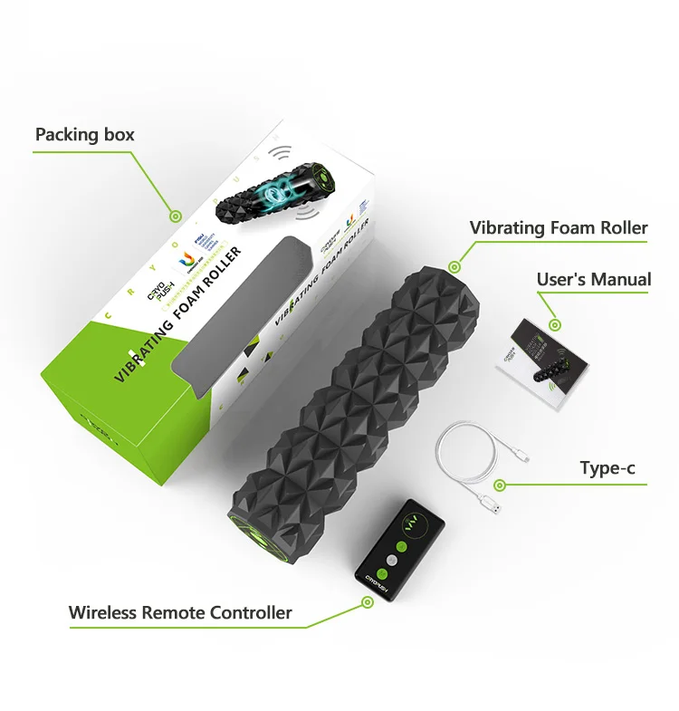 2023 New Electric Foam Roller Battery Foam Roller EVA material Fitness vibrating Foam Roller