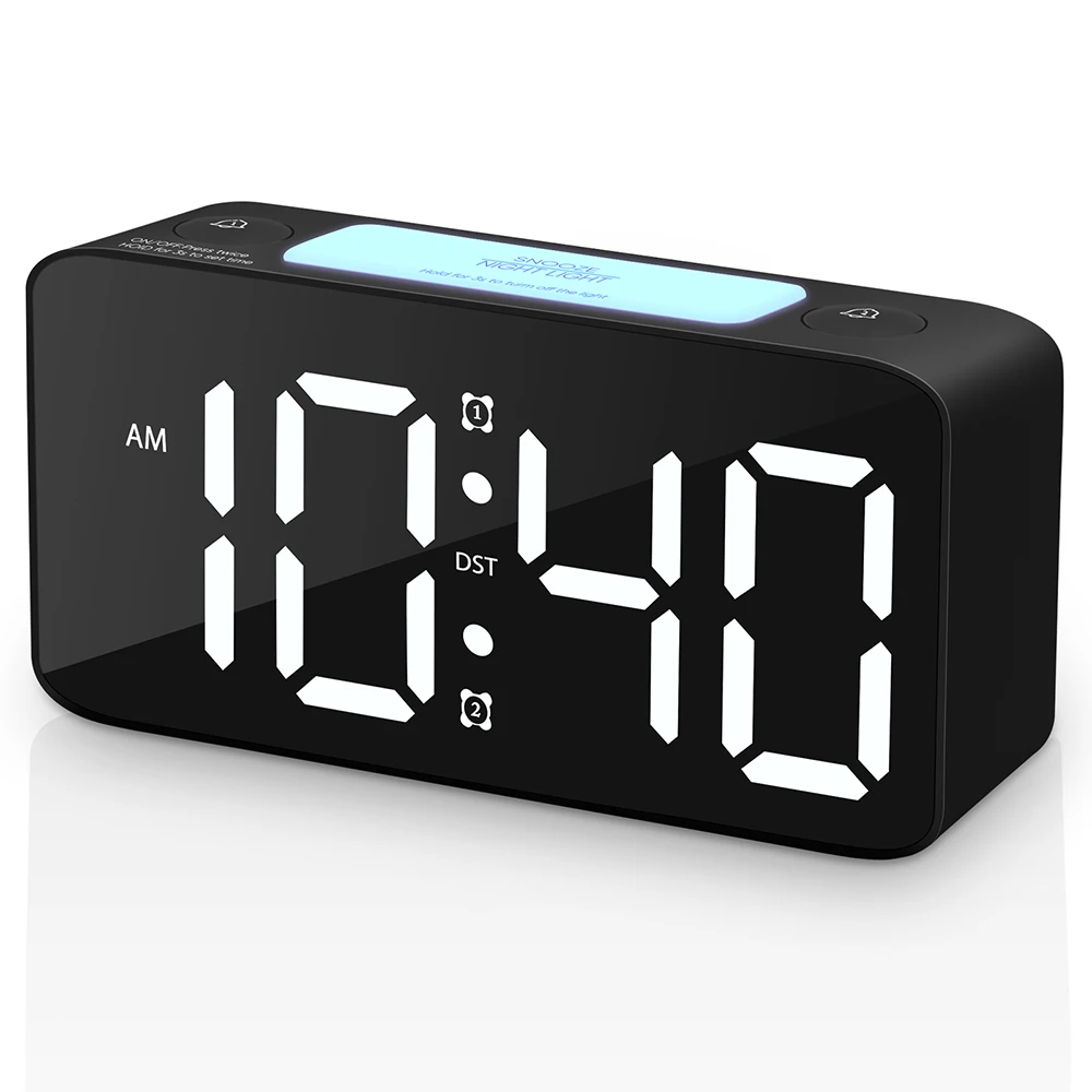 RGB alarm clock with temperature and humidity display  for double alarm clock and voice control  with USB charging interface