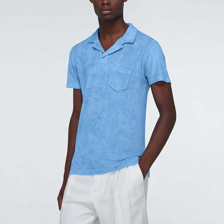 OEM golf Polo t-shirt men Casual tailored fit Collared Polo Terry Toweling Cotton Polo ShirtS for Men
