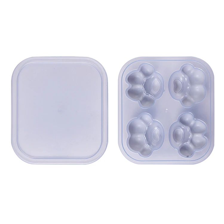 Cute 4 Holes DIY Cookie Cake Candy Chocolate Mold Cat Paw Ice Cube Mold