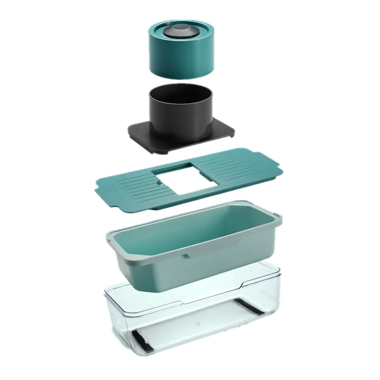 Innovative Kitchenware Wet Basket Fruit Vegetable Cutter Slicers Kitchen Wholesale 6 in 1 Fruit & Vegetable Tools 26*13*8.5cm